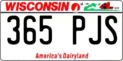 WI license plate 365PJS