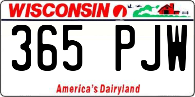 WI license plate 365PJW