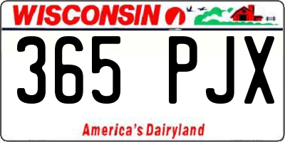 WI license plate 365PJX