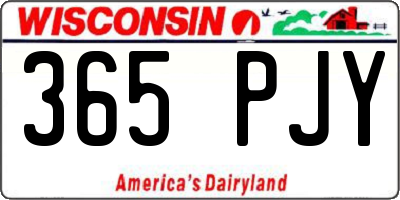 WI license plate 365PJY