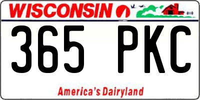 WI license plate 365PKC
