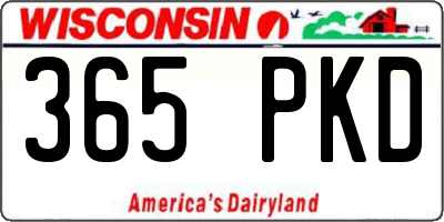 WI license plate 365PKD