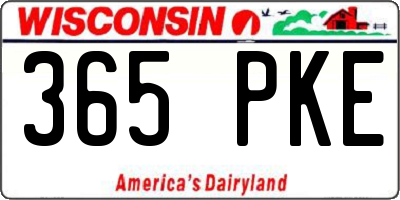 WI license plate 365PKE