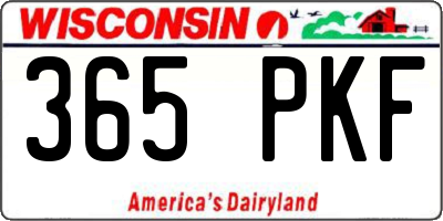 WI license plate 365PKF