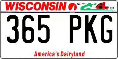 WI license plate 365PKG