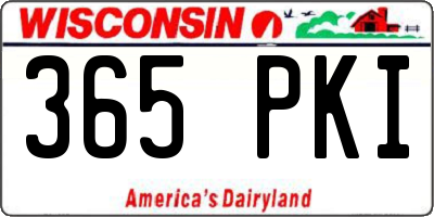 WI license plate 365PKI