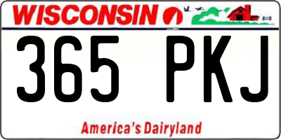 WI license plate 365PKJ