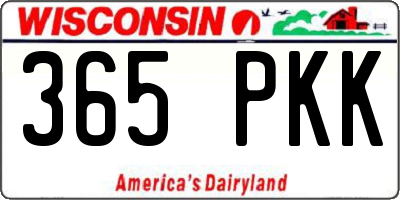 WI license plate 365PKK