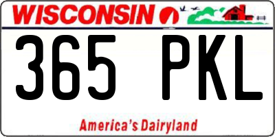 WI license plate 365PKL