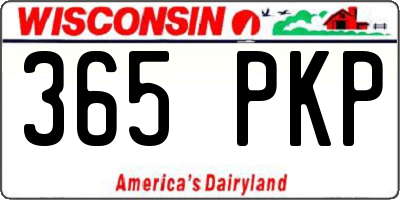 WI license plate 365PKP