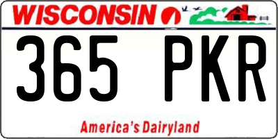 WI license plate 365PKR