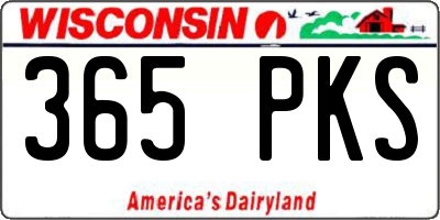 WI license plate 365PKS