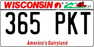 WI license plate 365PKT