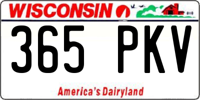 WI license plate 365PKV
