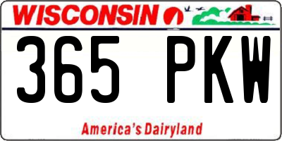 WI license plate 365PKW