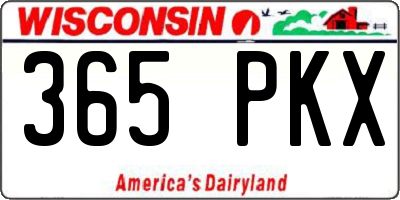 WI license plate 365PKX