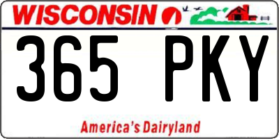 WI license plate 365PKY