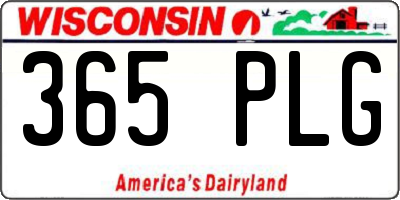 WI license plate 365PLG