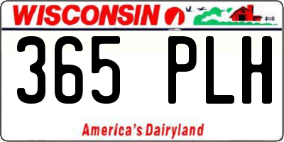 WI license plate 365PLH