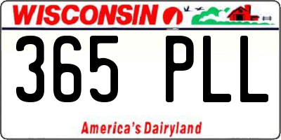 WI license plate 365PLL