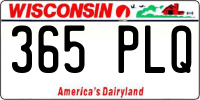 WI license plate 365PLQ