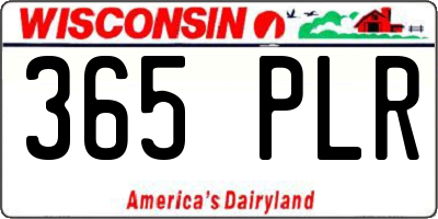 WI license plate 365PLR