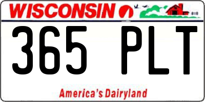 WI license plate 365PLT
