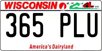 WI license plate 365PLU