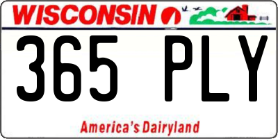 WI license plate 365PLY