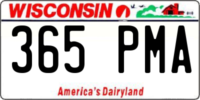 WI license plate 365PMA