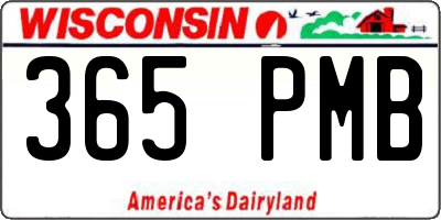 WI license plate 365PMB