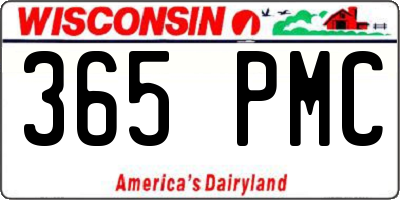 WI license plate 365PMC
