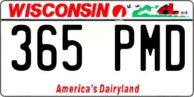 WI license plate 365PMD