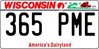 WI license plate 365PME