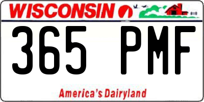 WI license plate 365PMF