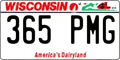 WI license plate 365PMG