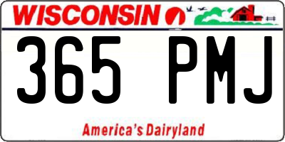 WI license plate 365PMJ