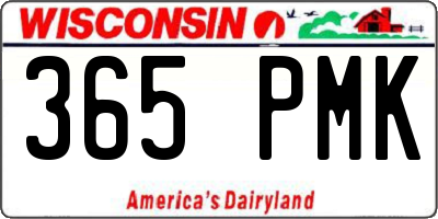 WI license plate 365PMK