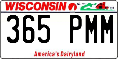 WI license plate 365PMM