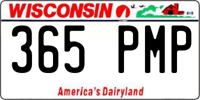 WI license plate 365PMP