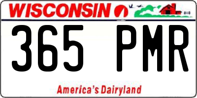 WI license plate 365PMR