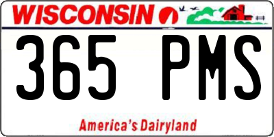 WI license plate 365PMS