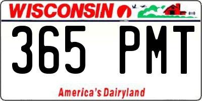 WI license plate 365PMT