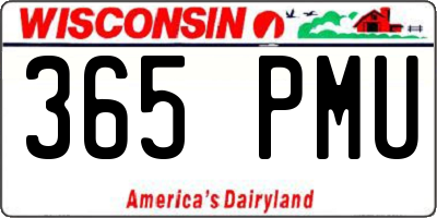 WI license plate 365PMU