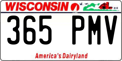 WI license plate 365PMV