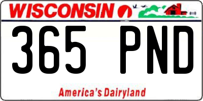 WI license plate 365PND