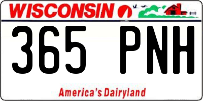 WI license plate 365PNH