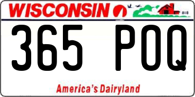 WI license plate 365POQ