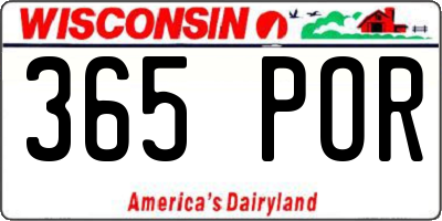 WI license plate 365POR