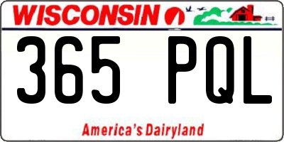 WI license plate 365PQL